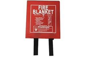 Hard Case Fire Blanket - For Kitchens, Home, Cars, Vans & More - FireShield (1.0m x 1.0m Hard Case)