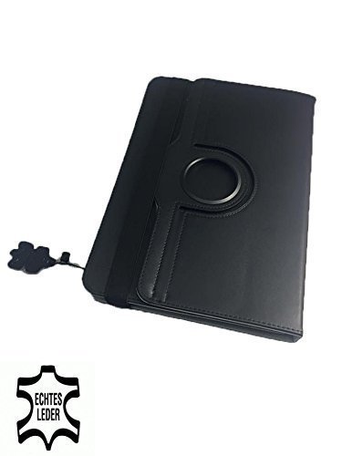 Tablet Tasche für Huawei MediaPad X2 (GEM-701L) Schutz Hülle Etui mit Standfunktion + Touch Pen – 7 Zoll Echtleder Schwarz 360° - 6