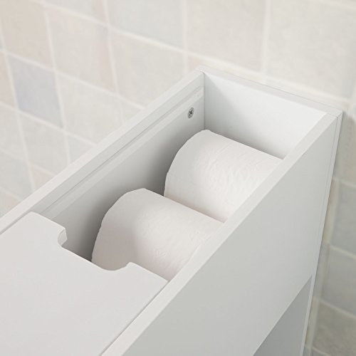 SoBuy® Badregal, Badezimmerschrank,Nischenregal, Standschrank, Seitenschrank, FRG52-W - 4