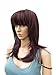 (NEW) WIG PERRUQUE LONG NATURAL PURPLISH DARK BROWN WITH A HINT OF RED HAIR, IN GREAT REALISTIC CUT. (Style ESME)