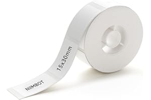 NIIMBOT Etiquetas térmicas para etiquetadora D11 D110 D101 H1S (15 * 30mm) papel autoadhesivo para impresora con autoadhesivo, 1 rollo de 210 unidades (blanco)