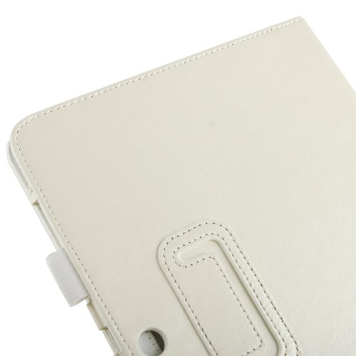 gada – Samsung Galaxy Tab 3 10.1 P5200 P5210 P5220 PREMIUM ULTRA SLIM Leder-Imitat tasche in weiß mit praktischer Standfunktion inkl. kostenloser Displayfolie und Touch Pen - 2