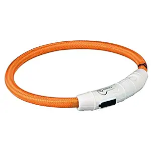 Trixie, Germany Trixie Glow Collars Dog Safety Ring with USB (Orange) (L-XL), Orange, Large, 4.54 Gram_12705