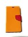 Produktbild Stylisches Bookstyle Handytasche Flip Case für Huawei P9 Lite - Handy Schutz Hülle Etui Schale Cover Book Case gelb-pink
