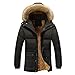 Produktbild JYJM Herren Jacke ubergangsjacke mit Kapuzen Herren Daunenjacke Kapuzenjacke Wintermantel Warm Gefüttert Baumwolljacke Winter Reine Farbe Tasche Öffnen Sie einen Hut Zipper Hooded Jacket Top Coat