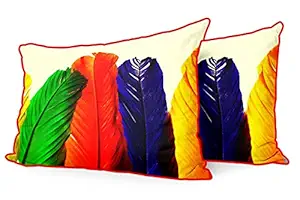 DreamVio Jute Fabric Printed Decorative Throw/Pillow Covers, Cushion Covers for Living Room, Bed Room, Sofa,Chairs,Pillow Cases, Pillow Covers Set of 2, Size 18x27 Inches Style249