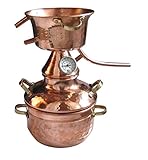 Kupfer Alquitara aus Kupfer 2 Liter mit Thermometer - Destille ätherische Öle - 2L (anmeldefrei)