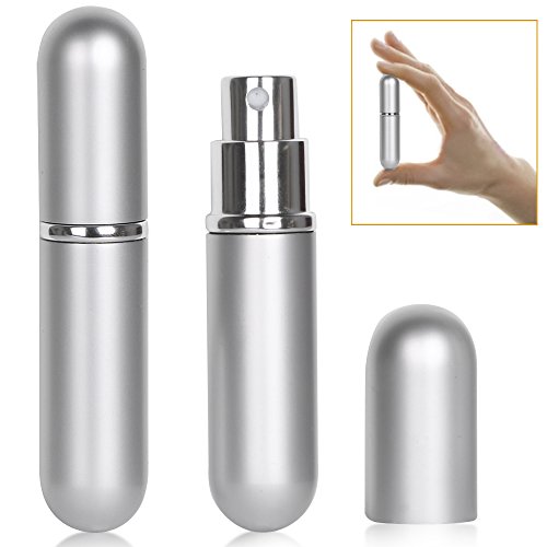 Yahee Silber Parfümflasche Duftzerstäuber Duftströmen mit 5ml für unterwegs - 2