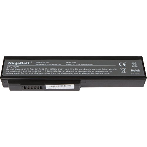 NinjaBatt Laptop-Akku für Asus N53SV A32-N61 A32-M50 A33-M50 G60 A31-B43 L062066 L072051 G51 G51JX M50 M50VM M60 N53 N53J N53JF N53JN N61 G50 G50VT G51J G51Vx 07G016C71875 15G10N373800 G51VX-RX05 - 4