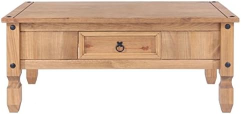 Corona Pine Coffee Table - Perfect Coffee Tables For Any Hallway, Living Rooms, Dining Room, Conservatory and Bedroom featuring an Antique Metal Decoration
