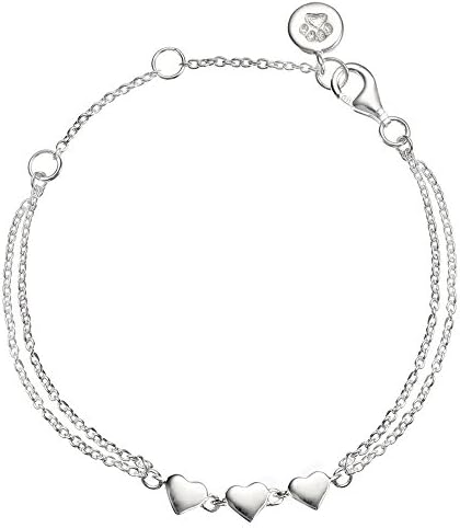 London Girl's Sterling Silver Heart Bracelet - Ideal Baby Jewellery, Kids Birthday Gift and 1st Birthday Present