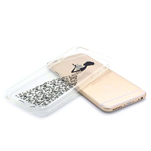 JIAXIUFEN tel  fono caso cubrir volver piel protectora Shell Carcasas Funda para iPhone 6 Plus iPhone 6S Plus - Henna Series Apple Butterfly Girl