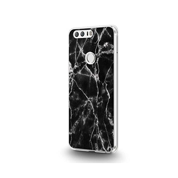 Hardcase Handyhülle für Dein Huawei Honor 8 von finoo Made In Germany Hülle mit Motiv und Optimalen Schutz Tasche Case Cover Schutzhülle für Dein Huawei Honor 8 - Schwarze Textur Risse – Bild 3