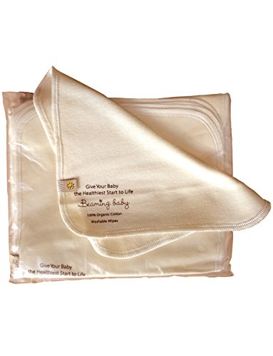 Chemical Free Organic Cotton Washable Baby Wipes Pk of 10