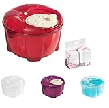 Mabel Home Essoreuse à salade et mélangeur, 5,5 Quart, essoreuse à légumes - Salière et poivrière inclus Rouge