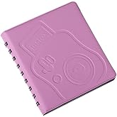 Hidz Instax Spiralli Polakart Fotoğraf Alb&uuml;m&uuml;, 6x9cm, 68 Fotoğraf Kapasitesi, Plastik, Dikd&ouml;rtgen, Modern Stil, 32 Sayfa (MOR