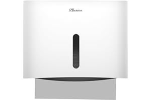 PLUSSEN Paper Towel Dispenser Wall Mounted, Adhesive Multifold Trifold c Fold Commercial Paper Towel Dispenser for Bathroom 10.8" L x 3.5" W x 8" H