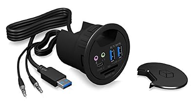 Icy Box Hub Avec lecteur de carte Mit Audio Ein- und Ausgang Noir