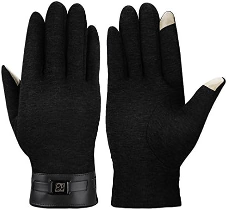 MPTECK @ Black Touch screen Gloves with Full Finger Mittens Coated finger tips for Mens Windproof Warm Fleece Velvet touchscreen gloves for Smartphones Tablets Outdoor sports Cycling Climbing Glove