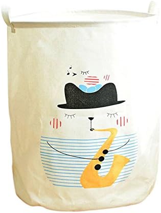 Laundry Basket, Foldable Music Cartoon Large Bucket Washing Clothes Laundry Basket Sorter Bag Hamper Storage