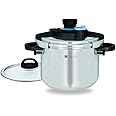Dorsch Danish Design GoPress 18/10 Stainless Steel Pressure Cooker - Induction Compatible, Self-Locking Handle, Auto-Pressure Release, Versatile Steamer Basket, Low & High Pressure Cooking (6 Ltr)