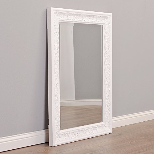 Pompöser barock Spiegel FIORA 90x70cm weiß-silber - 4