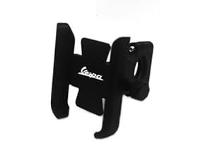 2BIRD Porta Cellulare, Manubrio GPS Supporto For Telefono Regolabile In Alluminio For Piaggio Vespa GTS 125 250 300 PX150 PX200 (Color : Black, Size : Handlebar Type)