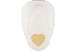 Vaessen Creative Perforadora Vieira de Corazón, 1,5 cm, 1 Unidad, hasta 160g, para Manualidades y Scrapbooking, Metal, Blanco y Rosa, small