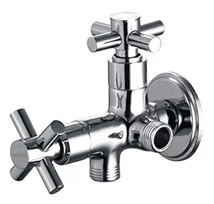 Drizzle Angle Valve Corsa 2 in 1 Brass Chrome Plated/Two Way Angle Cock/Angle Tap/Angle Cock/Quarter Turn Tap