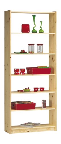 Steens 17914619 Bücherregal Axel 205 x 84 x 30 cm Kiefer massiv, natur lackiert