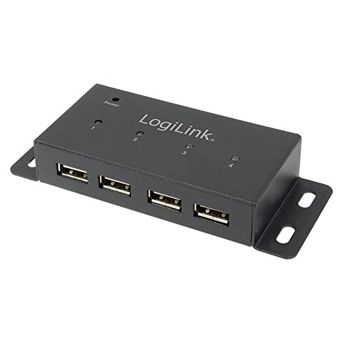 Logilink USB 2.0 Hub mit 4-Ports aus Metall in schwarz