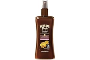 Hawaiian Tropic Aceite Solar SPF 15 - Glowing Oil Aceite Bronceador en Spray con Fragancia Coco & Aceite de Argán - 200 ml (Individual)
