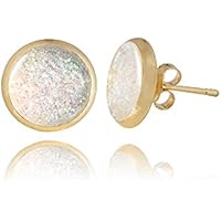 Kleine Ohrstecker 1 cm in Leuchtendem Chiffon-Weiß by Dragon Porter