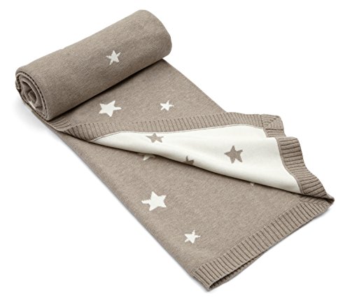 Mamas & Papas Millie and Boris Knitted Star Blanket 70 x 90 cm - Brown