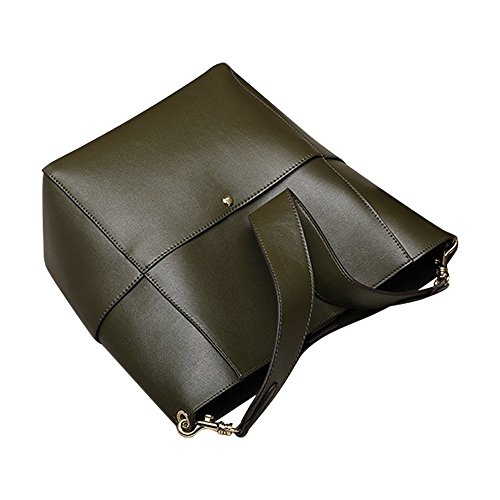 S-ZONE Frauen Art Vintage Leder Tote Schulterbeutel Handtaschen - 4