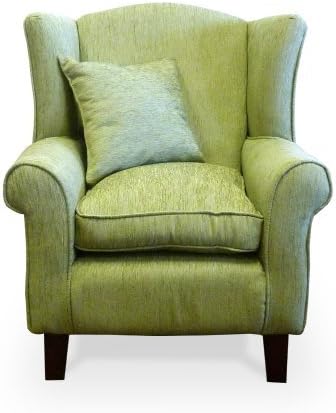 Wing Back Armchair - Lounge Furniture - Fireside Chairs - Jubilee Sage Fabric - Home Life Direct
