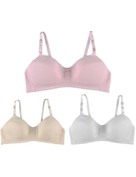 Liang Rou Reggiseno Coltura Reggiseno Pienamente Senza Fili Morbida Coppa di Big Girls (Pacco da 3)