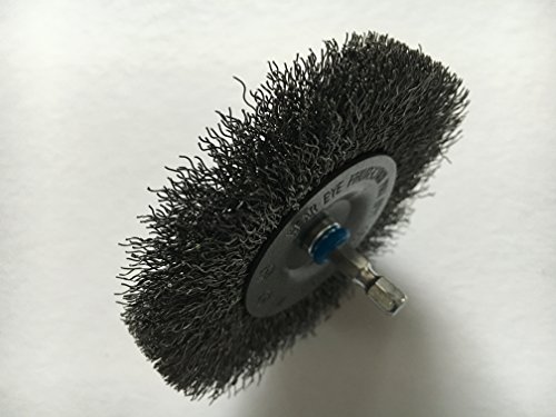 10Stück Wolfcraft Scheiben-Drahtbürste dick Sechskantschaft 6,35 mm Durchmesser 100 x 16mm - 2