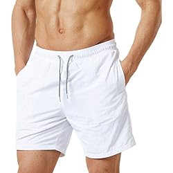 Bañador de Natación Boxer para Hombre,JiaMeng Moda Casual de Color Puro Pantalones de Playa Pantalones Cortos de Fitness Hombre Deporte Secado Rápido