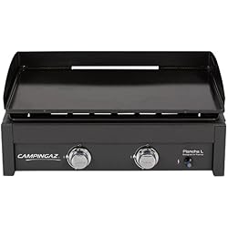 Campingaz Plancha Gaz L, 2 Brûleurs en Acier, BBQ de Table, Puissance 7.5kW, Grille Portable, Large Plancha à Revêtement Anti adhésif, Cuisson Teppanyaki