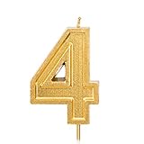 【Diseño llamativo】 candles Las velas de feliz cumpleaños vienen en colores vívidos dorados y brillan en la luz oscura. Haga que su pastel de cumpleaños sea especial y destaque. Puede elegir cualquier número del 0 al 9 o hacer la combinación que desee. Y 4 velas de cumpleaños es ideal para aquellas bellas que quieren mantener su misterio.