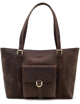 LEABAGS Verona Shopper aus echtem Büffel-Leder im Vintage Look