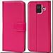 Produktbild Conie Schutzhülle kompatibel mit Samsung Galaxy A6 Plus, Pinke PU Lederhülle Klapphülle Etui Tasche mit Kartenfächer