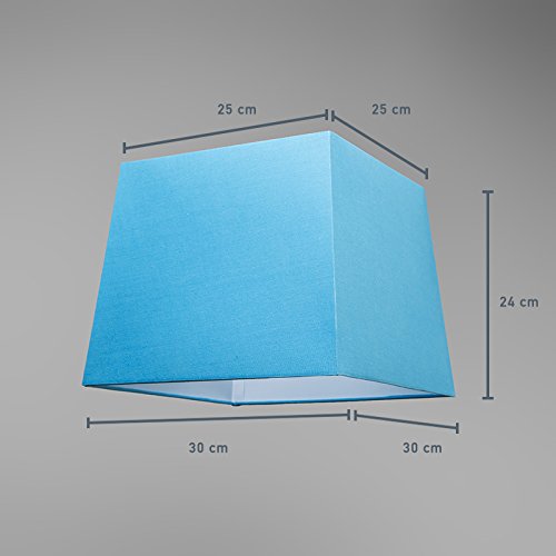 QAZQA Klassisch / Antik / Landhaus / Vintage / Rustikal / Modern / Polyester Lampenschirm 30cm quadratisch SU E27 hellblau , Quadratisch konisch Schirm Pendelleuchte - 4