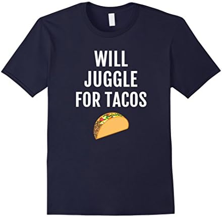 Funny Juggler Taco T-Shirt - Juggling Taco Tee Shirt Saying Male Large Navy