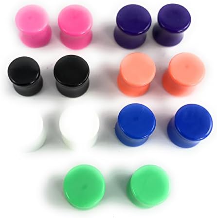 Selldorado 14 Piece Acrylic Ear Plug Set Available in Various Colours and Sizes, 4 – 12 mm, 14 Stück - 12mm