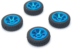 MOOKEENONE 4X Aluminum Alloy Wheels Rim Tires for Wltoys 1/28 K969 K989 P929 RC Car