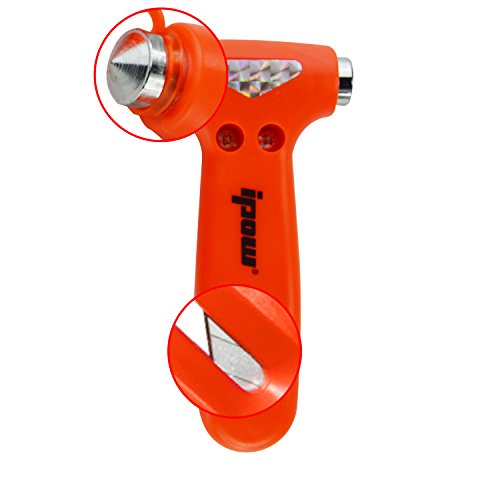 Ipow 2-Stück auto Hammer life Hammer Fenster Hammer Gurtschneider Sicherheit Hammer fürs Auto Kfz (Klein) - 2