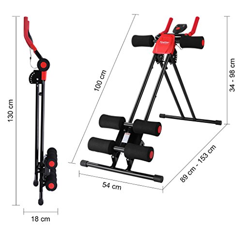 Finether Bauchtrainer Bauchmuskeltrainer Bauchwegtrainer AB Trainer 5-Minutes-Shaper 6 Intensitätsstufen Bauchtraining-Gerät Heimtrainer Fitnessgerät für Bauchmuskeltraining faltbar - 5