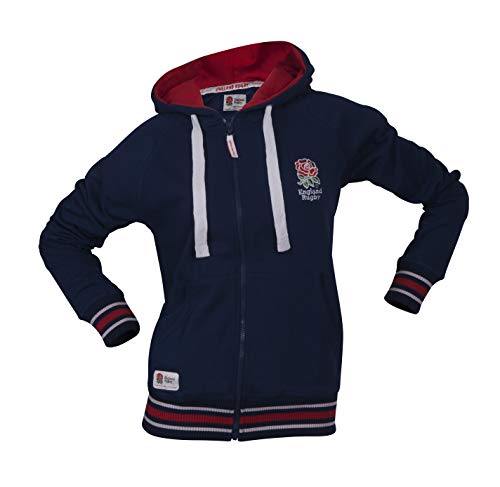 England Rugby Sudadera con Capucha y Cierre clásico para Mujer, Mujer, RFUCL1809N, Azul Marino, Extra-Small